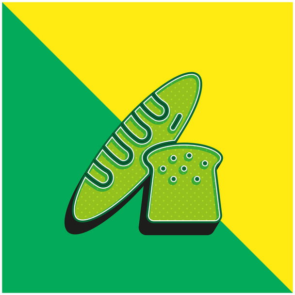 Pan verde y amarillo moderno logotipo del icono del vector 3d - Vector, imagen