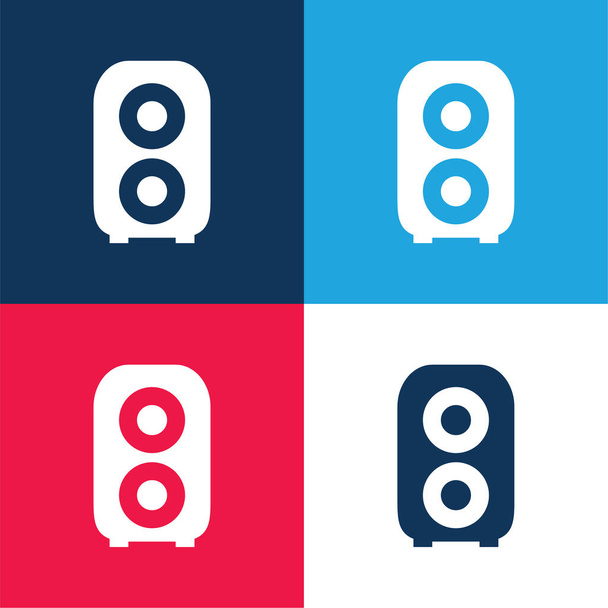 Audio Amplification blue and red four color minimal icon set - Vector, Image