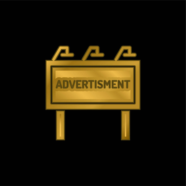 Διαφημίσεις επίχρυσο μεταλλικό εικονίδιο ή το λογότυπο διάνυσμα - Διάνυσμα, εικόνα