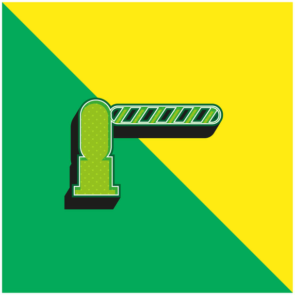 Barrier Closed Zelená a žlutá moderní 3D vektorové logo ikony - Vektor, obrázek