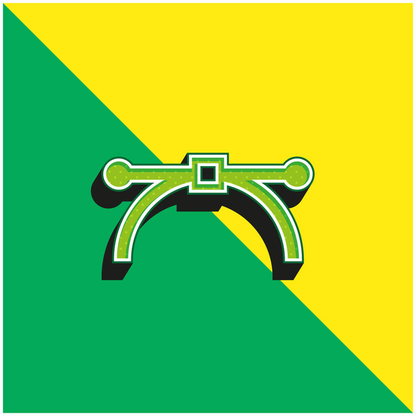 Anchor Point Green and yellow modern 3d vector icon logo - Vector, Image