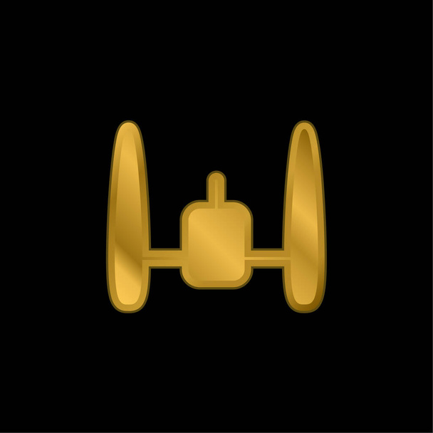Атака Площина Золота металева іконка або вектор логотипу
 - Вектор, зображення
