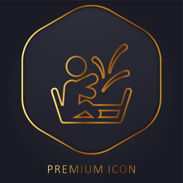 Banho linha dourada logotipo premium ou ícone - Vetor, Imagem