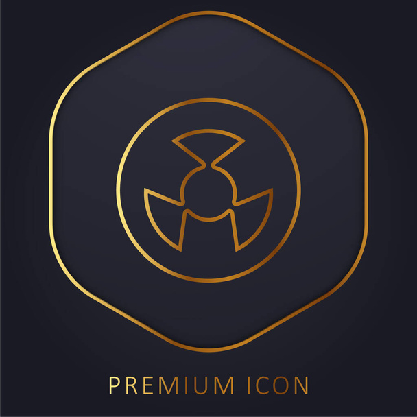 Símbolo atômico linha dourada logotipo premium ou ícone - Vetor, Imagem