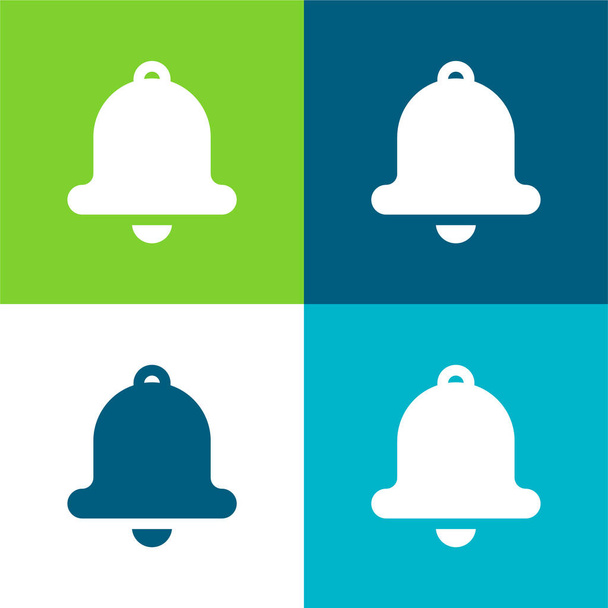 Bell Flat четыре цвета минимальный набор значков - Вектор,изображение