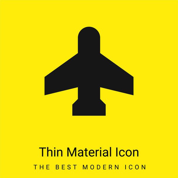 Aeropuerto mínimo icono de material amarillo brillante - Vector, imagen