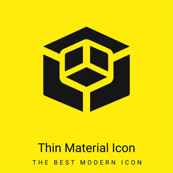 Modelado 3d mínimo icono de material amarillo brillante - Vector, Imagen