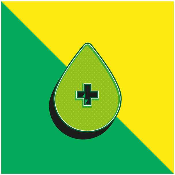 Sangue Verde e giallo moderno logo icona vettoriale 3d - Vettoriali, immagini