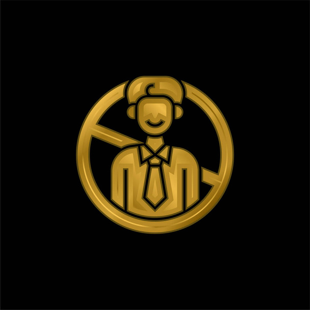 Blacklist gold plated metalic icon or logo vector - Vector, Image