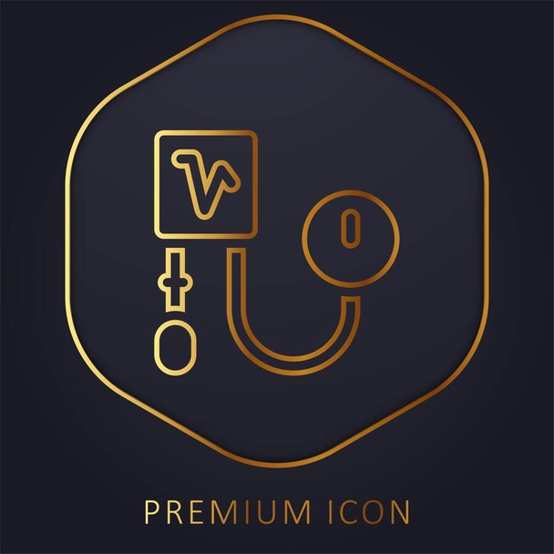 Pression artérielle ligne d'or logo premium ou icône - Vecteur, image