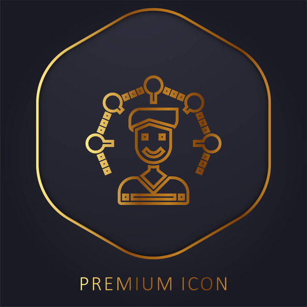 Beheerder gouden lijn premium logo of pictogram - Vector, afbeelding