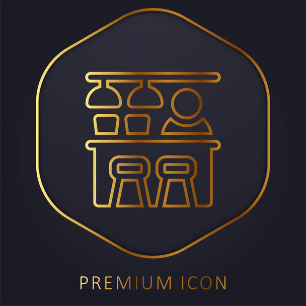 Бар золота лінія логотип або значок преміум-класу
 - Вектор, зображення
