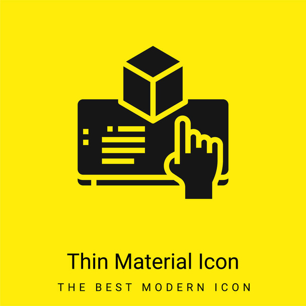 Augmented Reality minimaal helder geel materiaal icoon - Vector, afbeelding