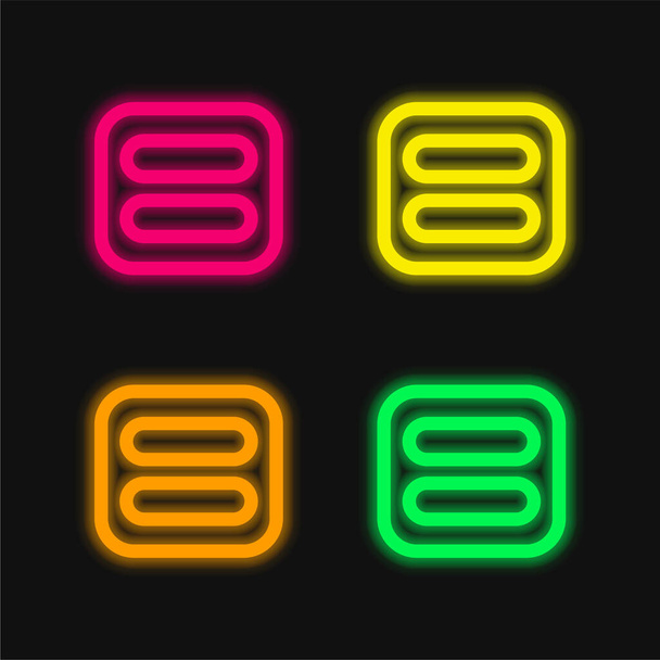Activated four color glowing neon vector icon - Vector, Image