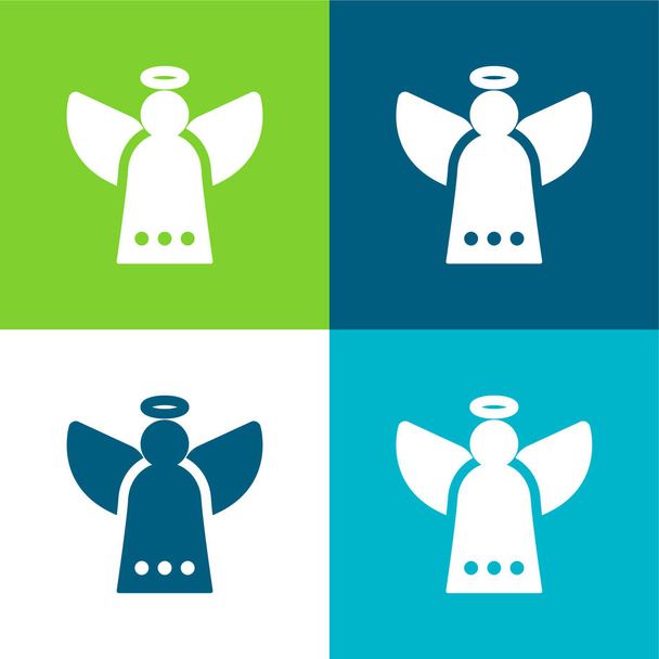 Angel Flat set di icone minime a quattro colori - Vettoriali, immagini