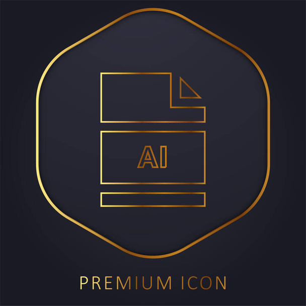 AI arany vonal prémium logó vagy ikon - Vektor, kép