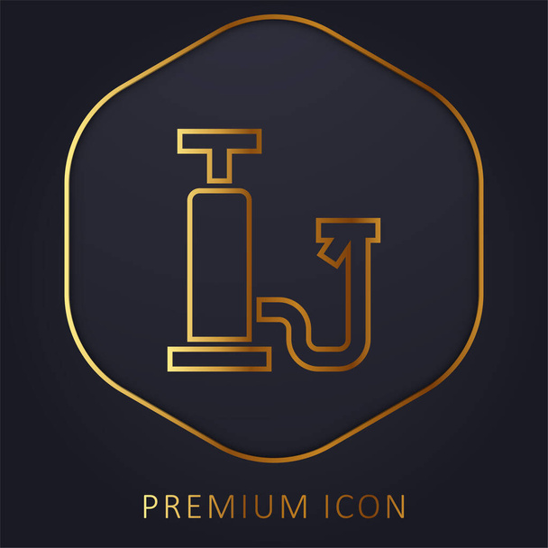 Bomba de aire línea de oro logotipo premium o icono - Vector, Imagen