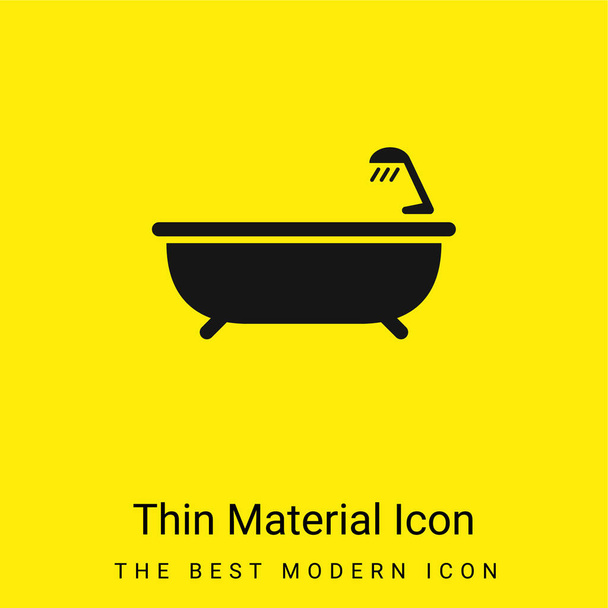 シャワー付き浴槽最小限の明るい黄色の材料のアイコン - ベクター画像