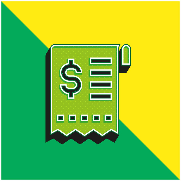 Bill Πράσινο και κίτρινο σύγχρονο 3d διάνυσμα εικονίδιο λογότυπο - Διάνυσμα, εικόνα
