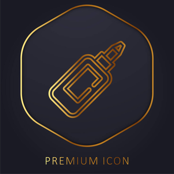 Bottiglia di colla linea dorata logo premium o icona - Vettoriali, immagini