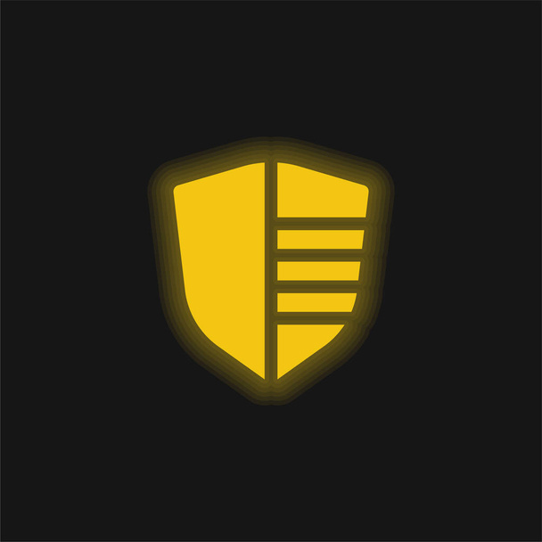 Badge jaune brillant icône néon - Vecteur, image