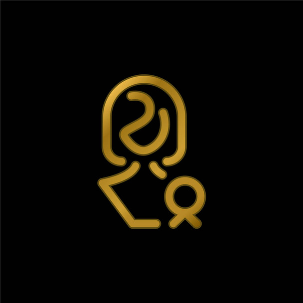 Premiato Lady oro placcato icona metallica o logo vettore - Vettoriali, immagini