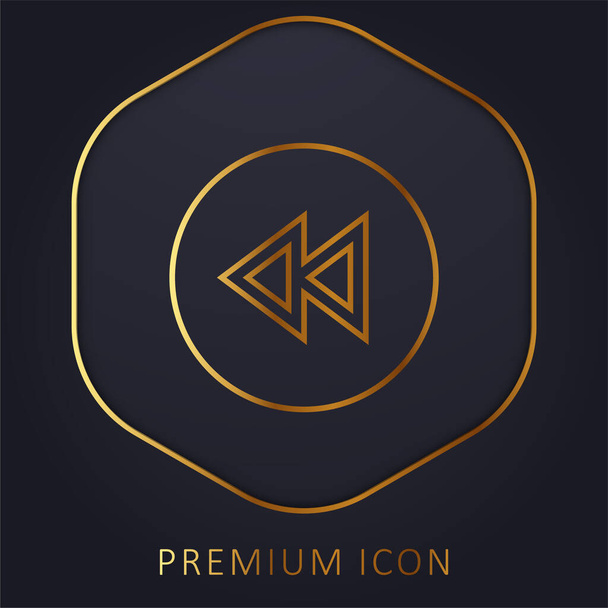Logotipo o icono premium de línea dorada hacia atrás - Vector, imagen