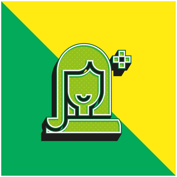 Schönheit Grünes und gelbes modernes 3D-Vektor-Symbol-Logo - Vektor, Bild