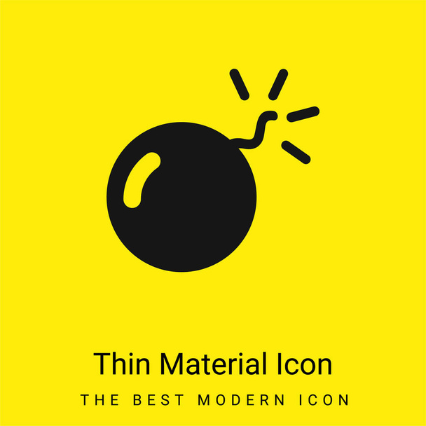 Bomba minimális fényes sárga anyag ikon - Vektor, kép