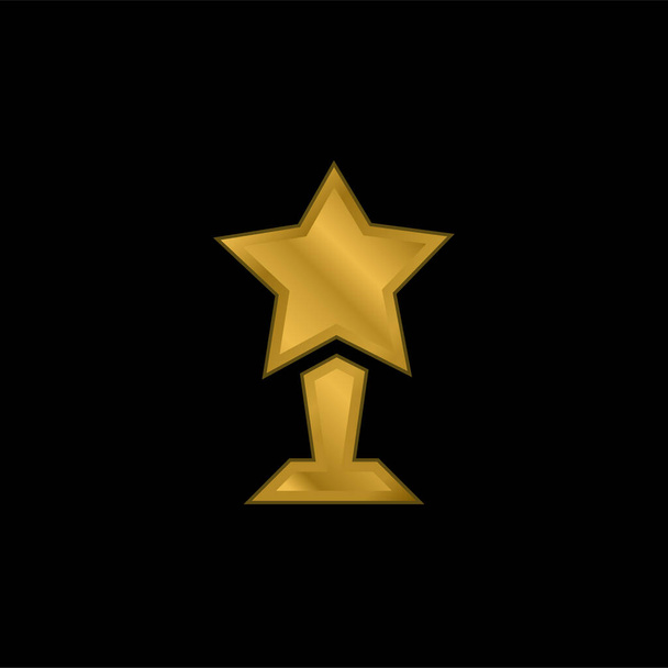 Altın kaplama metalik simge veya logo vektörü ödülü - Vektör, Görsel