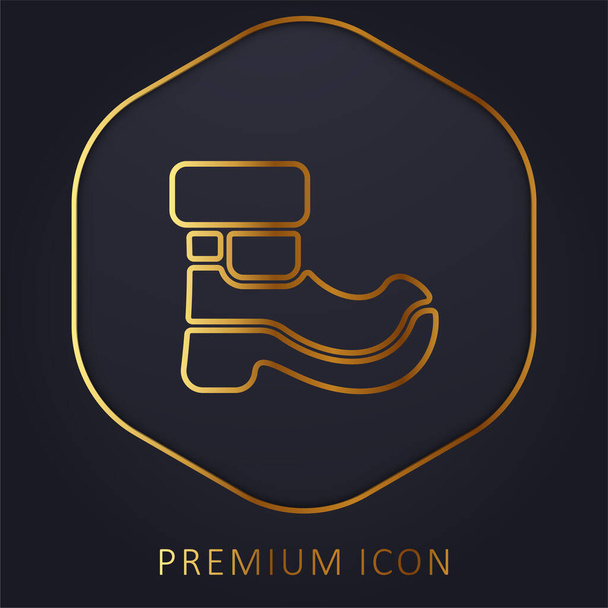 Złota linia Boot logo premium lub ikona - Wektor, obraz