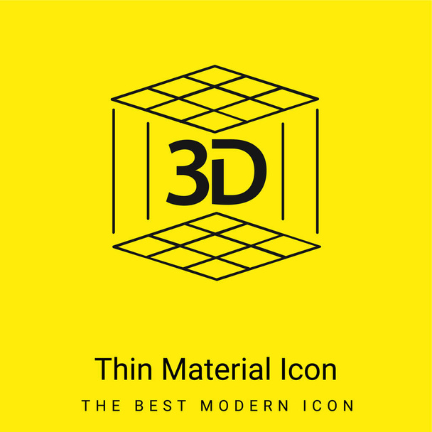 3d tulostimen minimaalinen kirkkaan keltainen materiaali kuvake - Vektori, kuva