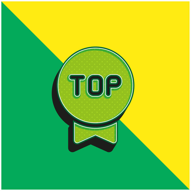 Badge Green and yellow modern 3d vector icon logo - Vector, Image