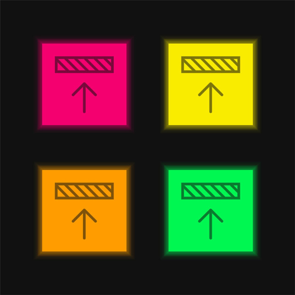Allineamento quattro colori incandescente icona vettoriale al neon - Vettoriali, immagini