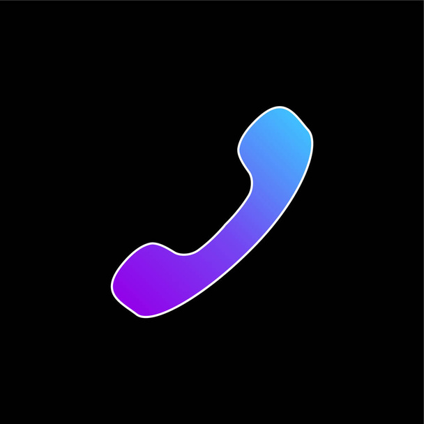 Schwarzes Telefon Aurikulares blaues Gradienten-Vektor-Symbol - Vektor, Bild