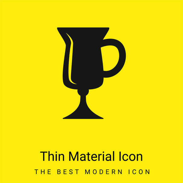 Black Glass To Drink minimal bright yellow material icon - Vector, Image