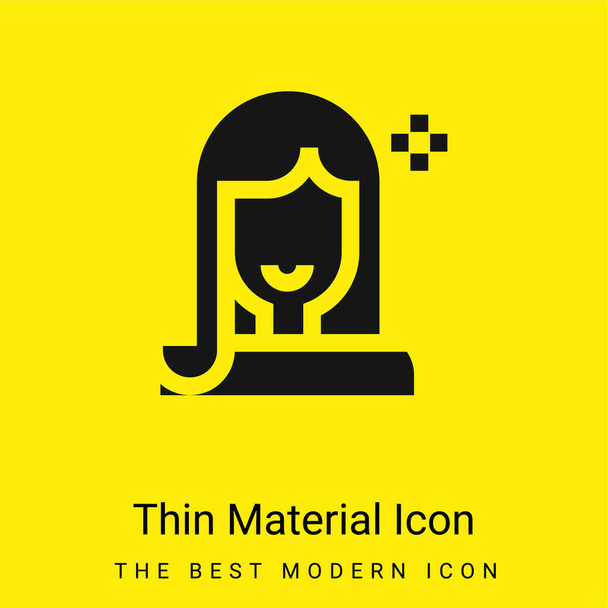 Beauty minimal bright yellow material icon - Vector, Image