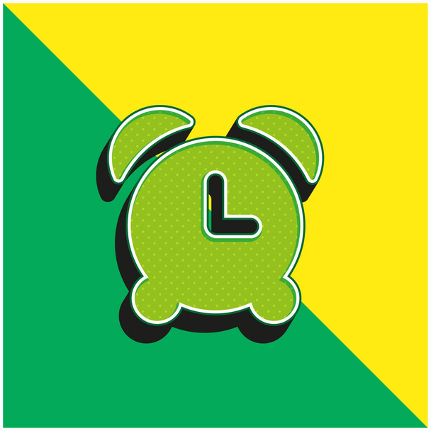 Budzik Zielony i żółty nowoczesny ikona wektora 3D logo - Wektor, obraz