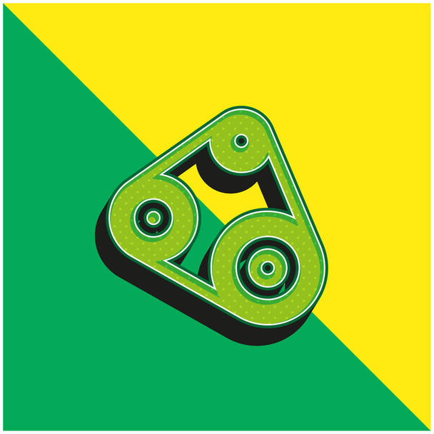 Cinturón verde y amarillo moderno vector 3d icono del logotipo - Vector, imagen