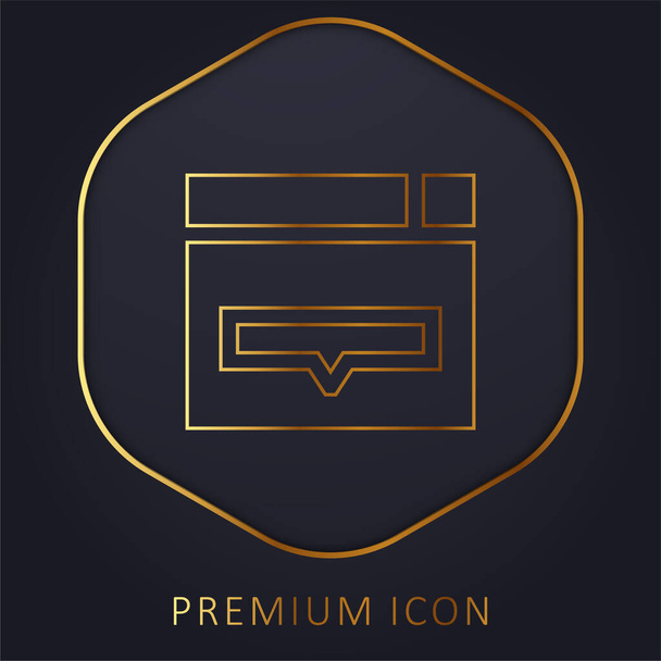 Banner linha dourada logotipo premium ou ícone - Vetor, Imagem