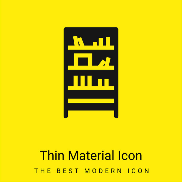 Bücherregal minimales helles gelbes Materialsymbol - Vektor, Bild