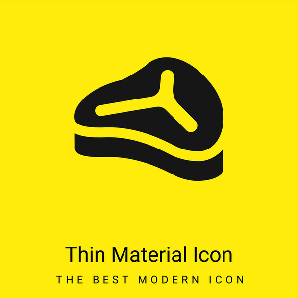Big Steak minimal bright yellow material icon - Vector, Image