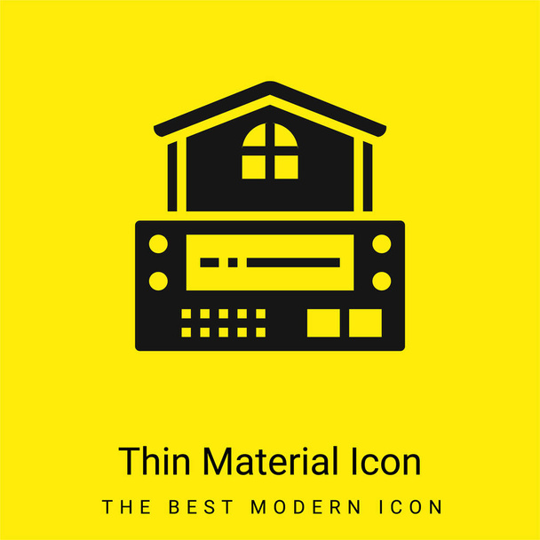 Sistema di allarme icona minimale materiale giallo brillante - Vettoriali, immagini