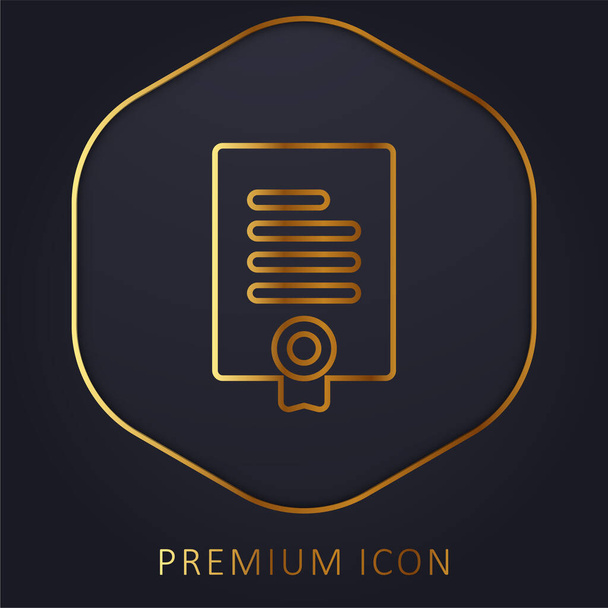 Accord ligne d'or logo premium ou icône - Vecteur, image