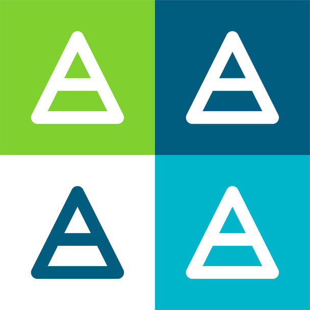 Air Symbol Flat four color minimal icon set - Vector, Image
