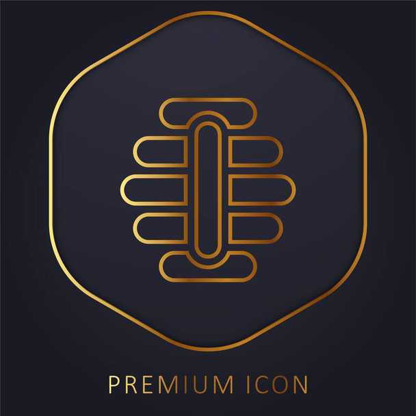 Colmena línea de oro logotipo premium o icono - Vector, Imagen