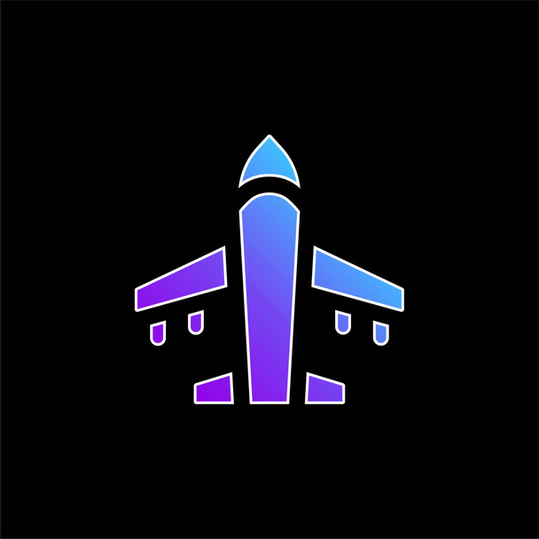 Avión azul gradiente vector icono - Vector, Imagen