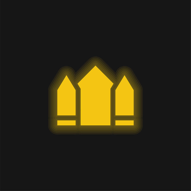 Base jaune brillant icône néon - Vecteur, image