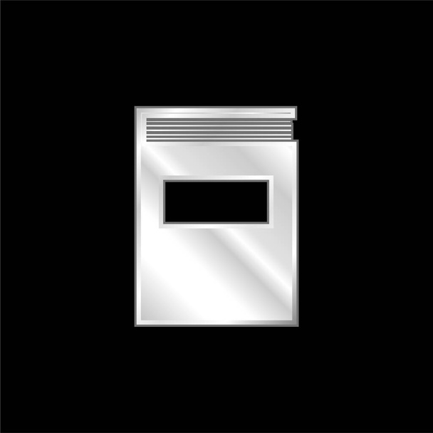 ブラックカバー銀メッキ金属アイコンの本 - ベクター画像
