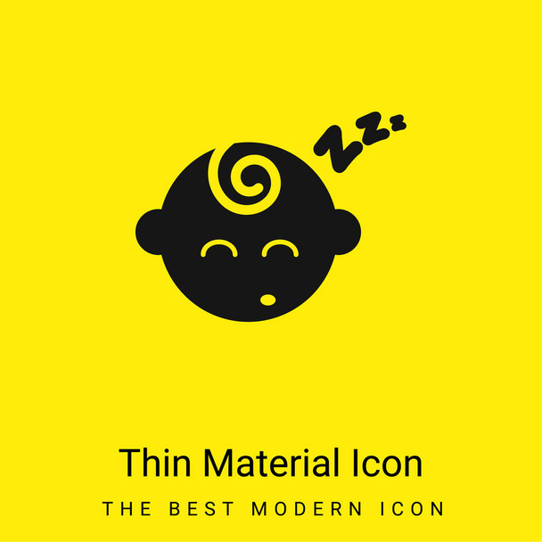 Baby Silhouette Sleeping minimal bright yellow material icon - Vector, Image